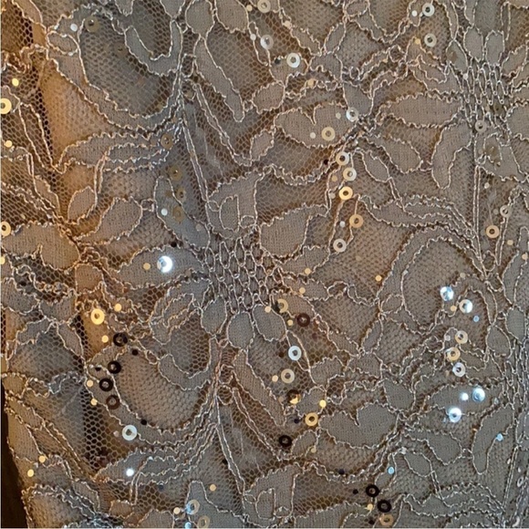 Champagne Open Back Dress Sequin Bodycon Semi Formal Prom Party Dinner Small - Picture 9 of 9